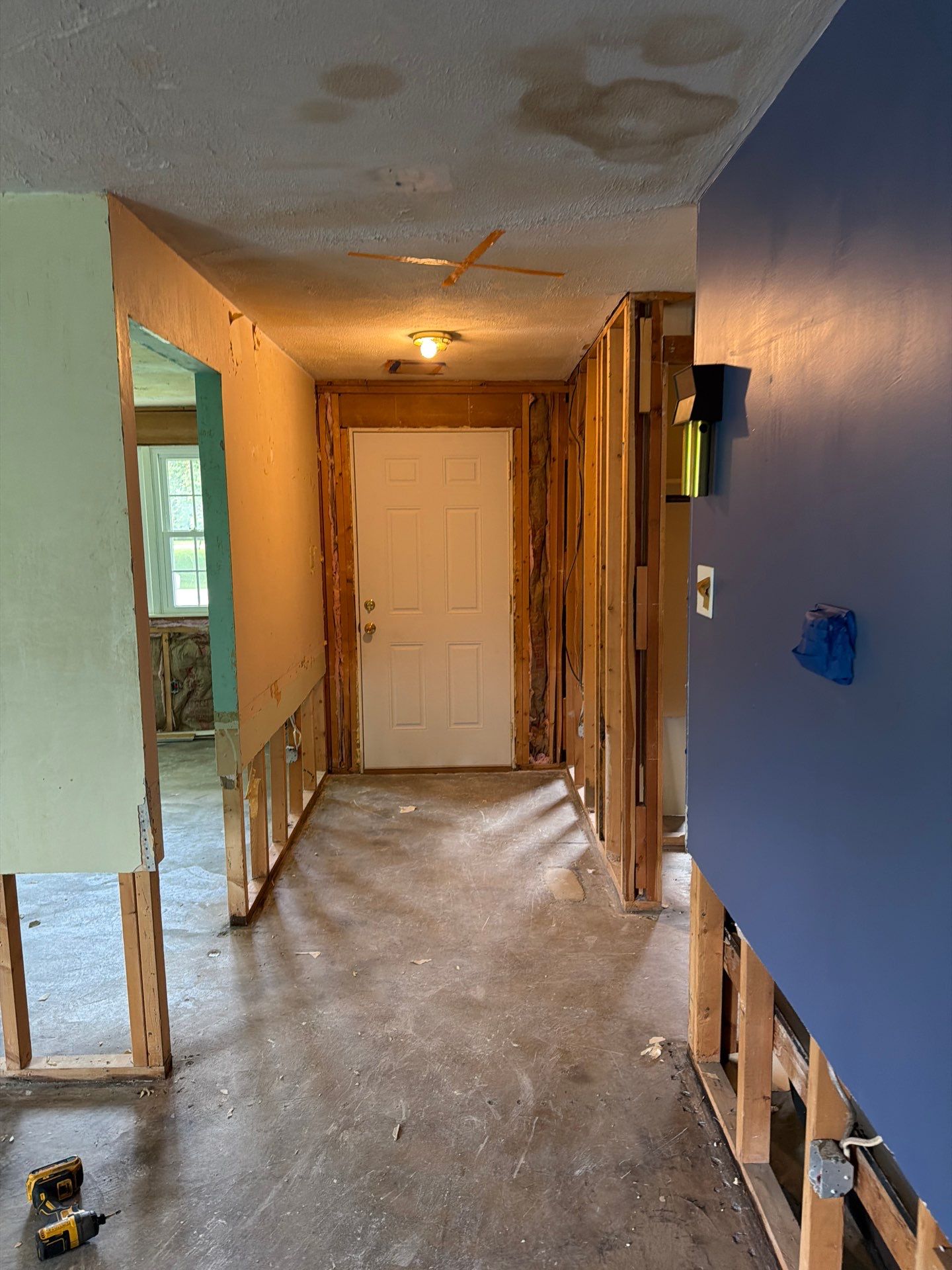Water damage from ceiling